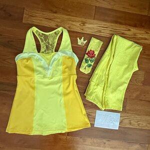 Crowned Athletics Enchanted Rose Athletic Tank and Leggings Size M